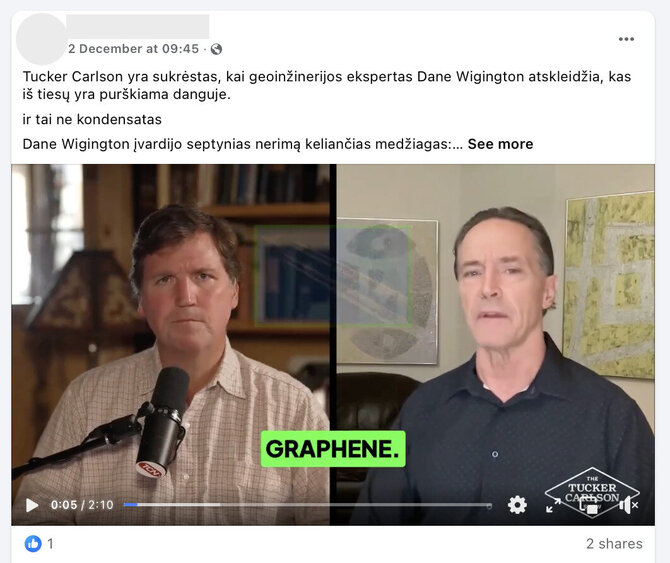 Ekrano nuotr. iš „Facebook“/„„Chemtreilais“ vadinamos baltos juostos danguje tėra iš lėktuvių variklių išsiveržęs ir dideliame aukštyje sušalęs oras, ne specialiai purškiami chemikalai