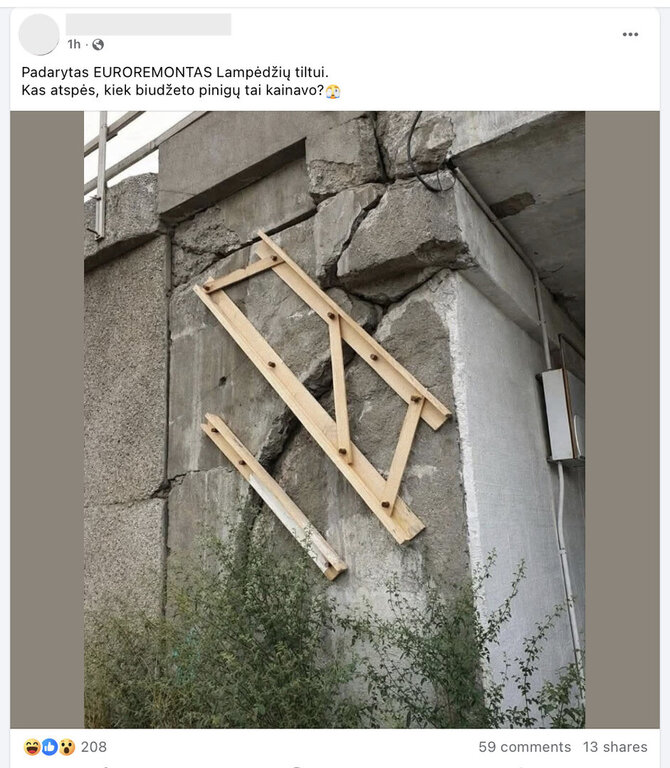 Ekrano nuotr. iš „Facebook“/Šį įrašą internautas jau kitą dieną pašalino
