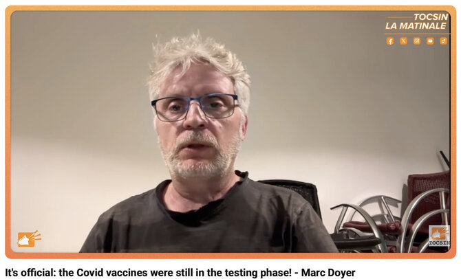 Ekrano nuotr. iš „YouTube“/Netiesa, kad „Pfizer“ skiepai nuo COVID-19 buvo pradėti naudoti ne iki galo atlikus bandymus, kaip teigia Marcas Doyer