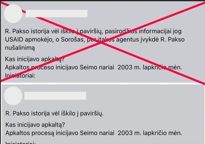 Ekrano nuotr. iš „Facebook“/Pataisytas „Facebook“ vartotojo įrašas apie Rolando Pakso apkaltą