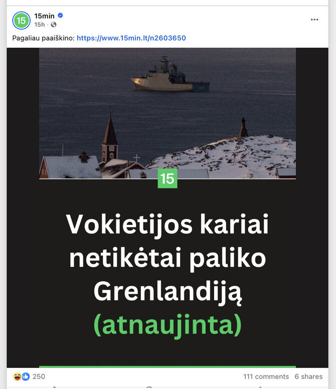 Ekrano nuotr. iš „Facebook“/Internautai savo įrašų nepapildė atnaujinta informacija