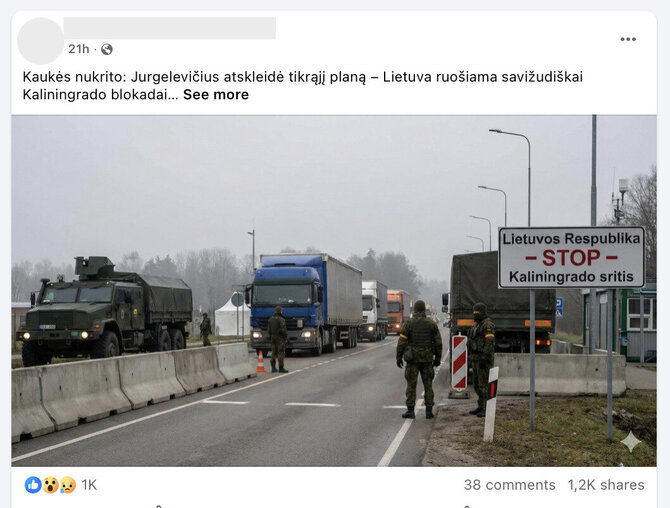 Ekrano nuotr. iš „Facebook“/Buvęs diplomatas ir VSD vadovo pavaduotojas Darius Jurgelevičius nesakė, kad Lietuva ruošiama Kaliningrado blokadai