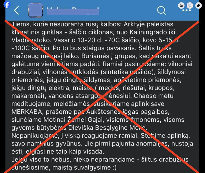 Ekrano nuotr. iš „Facebook“/Tokie ekstremalūs orai Lietuvoje neįmanomi dėl geografinės padėties