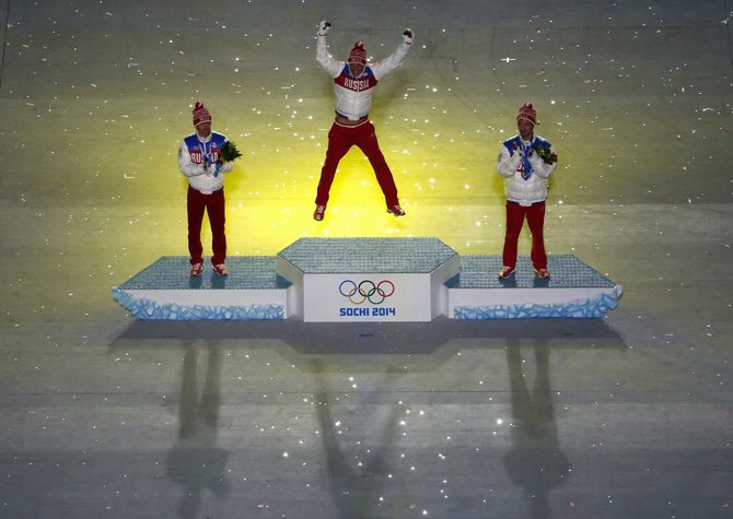 AFP/„Scanpix“ nuotr./Sočio olimpinių žaidynių uždarymo ceremonija