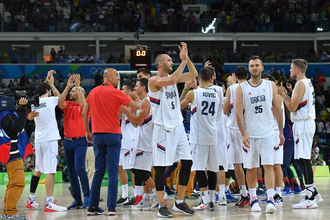 AFP/„Scanpix“ nuotr./Serbijos krepšinio rinktinė