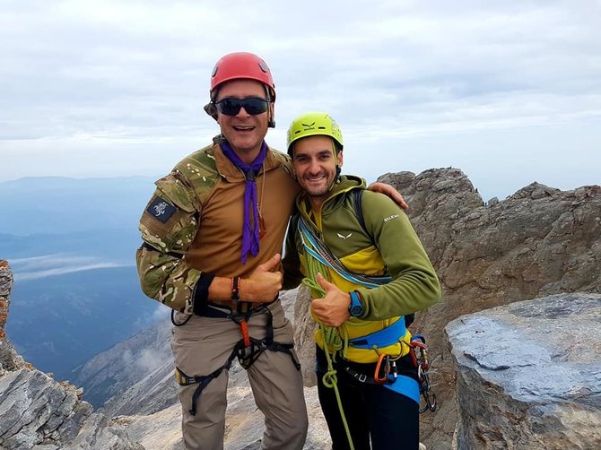 Ekspedicijos dalyvių nuotr./Alkas Paltarokas su graikų alpinistu