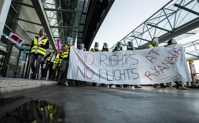 AFP/„Scanpix“ nuotr./Asociatyvi iliustracija: „Ryanair“ darbuotojų streikas