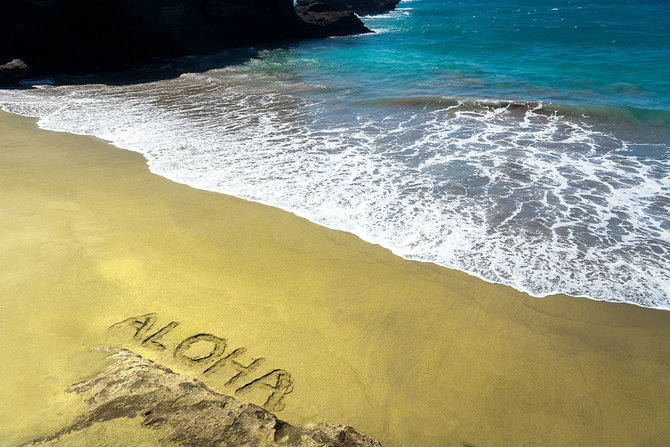 Shutterstock.com nuotr./Žaliojo smėlio paplūdimys, Havajų sala, JAV