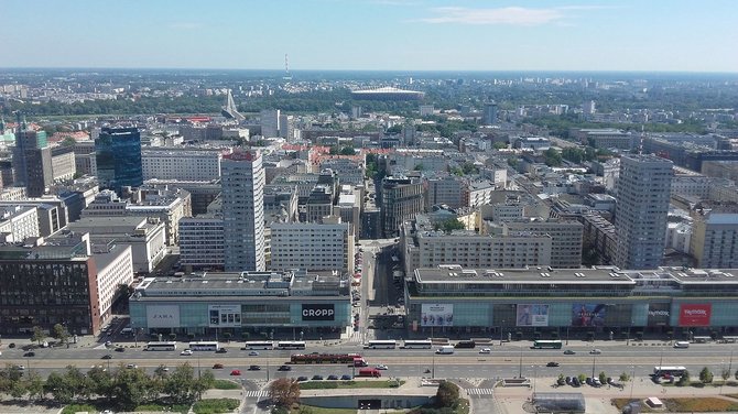 V.Mikaičio nuotr./Varšuva iš aukštai nuo stalininio dangoraižio