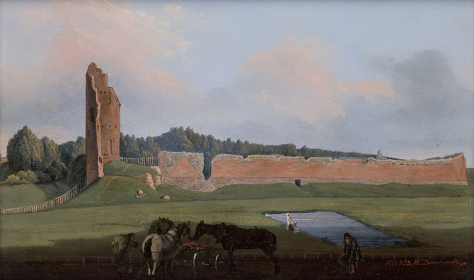 Vincentas Dmachauskas. Medininkų pilis. 1853 (Krokuvos nacionalinis muziejus, MNK II-a-119)