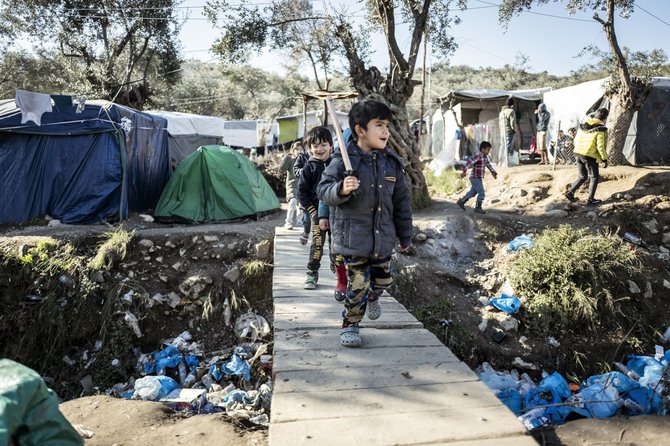 „Scanpix“/„SIPA“ nuotr./Morios pabėgėlių stovykla Graikijoje