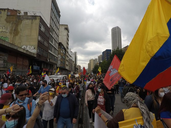 Byron Jimenez nuotr./Protestai Kolumbijoje