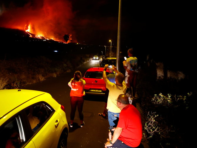 „Reuters“/„Scanpix“ nuotr./Ugnikalnio išsiveržimas La Palmoje