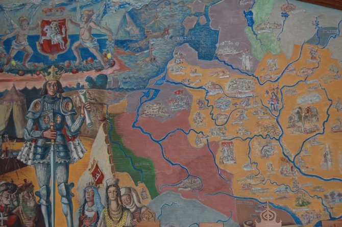 Foto/Mappa di B. Žindžiūtė Michelini ai tempi di Vitoldo il Grande nella casa della gioventù di Bardis