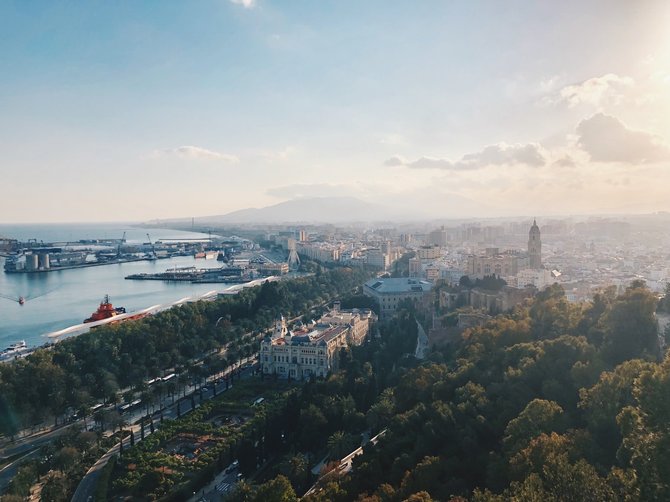 Unsplash nuotr./Malaga nuo Gibralfaro, Ispanija