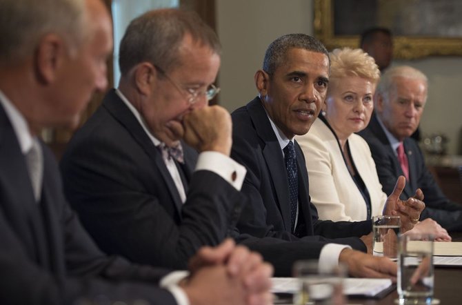 „Scanpix“ nuotr./Baracko Obamos ir Baltijos šalių vadovų susitikimas
