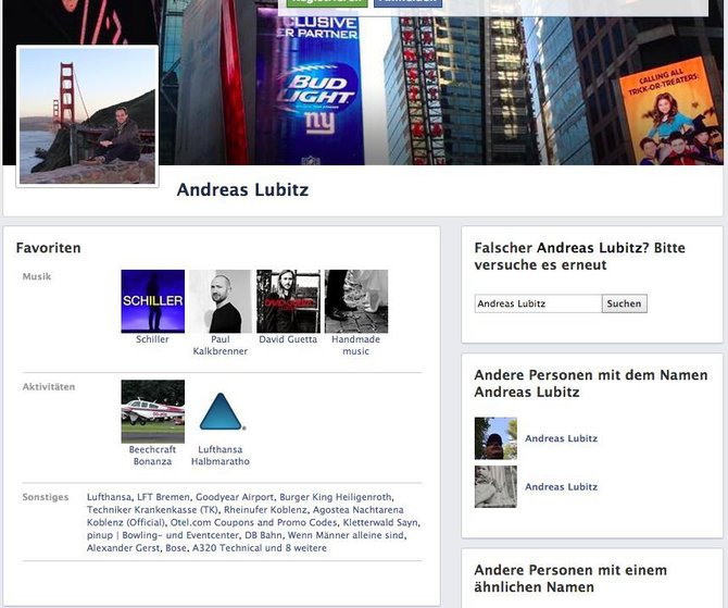 Andreaso Lubitzo „Facebook“