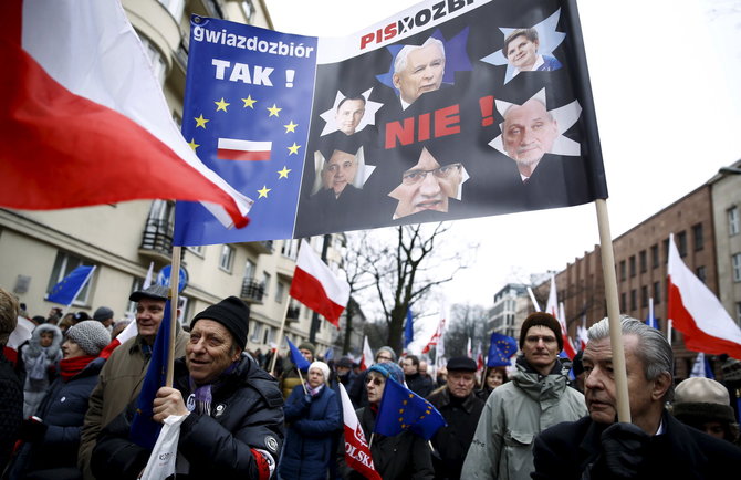 „Reuters“/„Scanpix“ nuotr./Protestai Lenkijoje