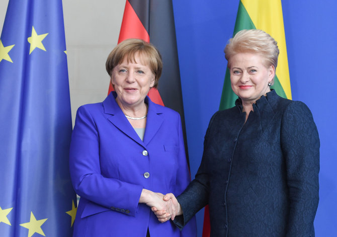 LR Prezidento kanceliarijos/R.Dačkaus nuotr./Dalia Grybauskaitė ir Angela Merkel