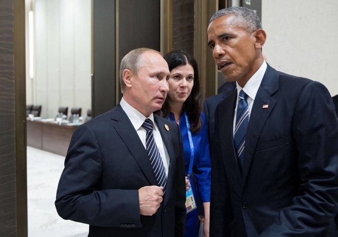 Baltųjų rūmų nuotr./Vladimiras Putinas ir Barackas Obama