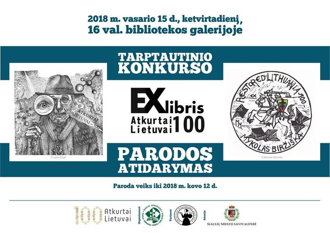 „Ex libris“ paroda „Lietuvos valstybės atkūrimui – 100“