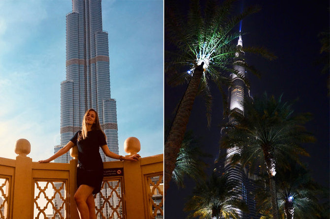 Skrendu.lt nuotr./Burj Khalifa dieną ir naktį