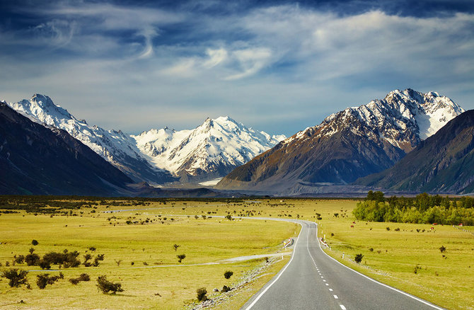 Shutterstock.com nuotr./9. Pietinės salos Alpių kelias, Naujoji Zelandija