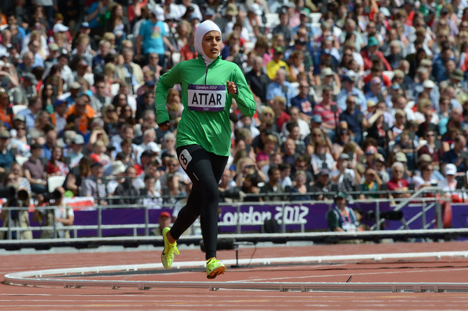 AFP/„Scanpix“ nuotr./Saudo Arabijos bėgikė Sarah Attar 