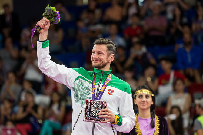 Vytauto Dranginio/LTOK nuotr./Kęstutis Navickas su Europos žaidynių bronzos medaliu 2015-aisiais.