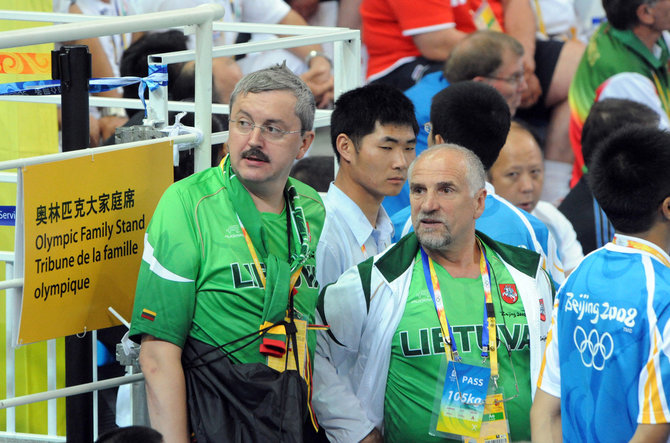 Alfredo Pliadžio nuotr./Audrius Siaurusevičius ir Bronislavas Vyšniauskas 2008 m. Pekino žaidynėse