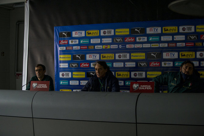 Roko Lukoševičiaus / 15min nuotr./Italijos futbolo rinktinės spaudos konferencija