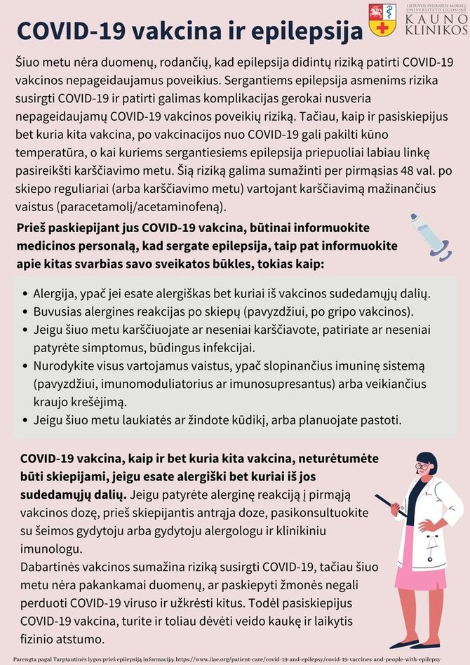 Kauno klinikų nuotr. /COVID-19 vakcina ir epilepsija