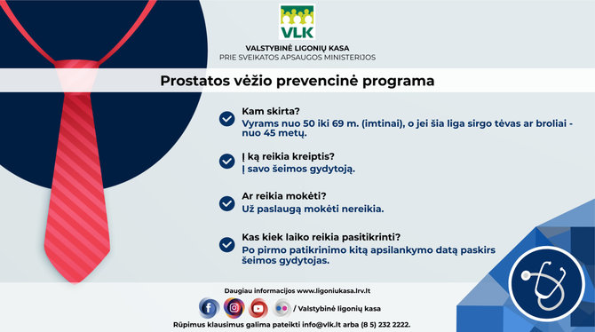 VLK infografikas/Prostatos vėžio prevencinė programa