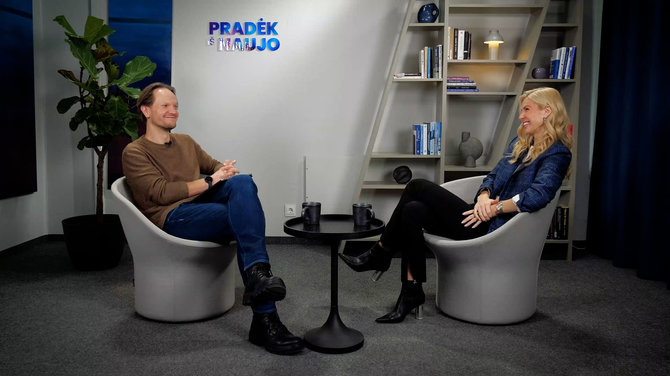 Kadras iš laidos „PIN“/Agneta Kleizienė laidoje „PIN“ su Aurimu Mikalausku