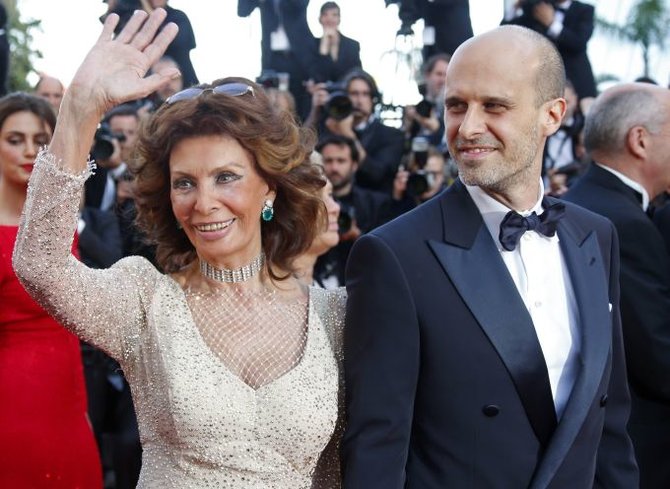 „Scanpix“ nuotr./Aktorė Sophia Loren su sūnumi Edoardo