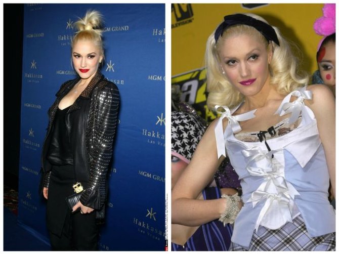 „Scanpix“ nuotr./Gwen Stefani (kairėje 2014 m., dešinėje - 2004 m.)
