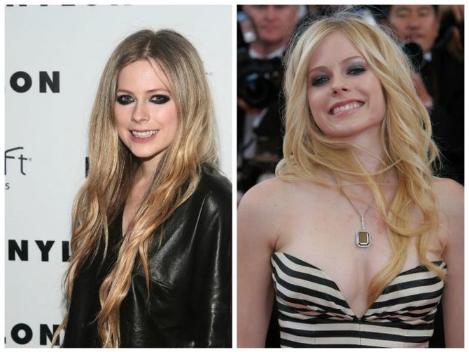„Scanpix“ nuotr./Avrile Lavigne (kairėje 2014 m., dešinėje - 2006 m.)