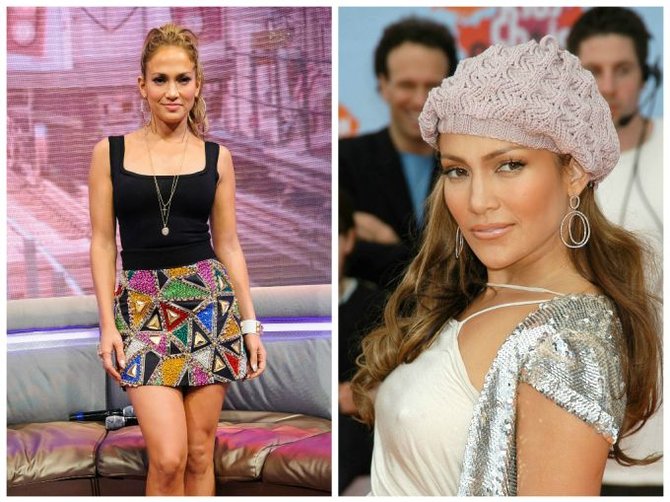 „Scanpix“ nuotr./Jennifer Lopez (kairėje 2014 m., dešinėje - 2004 m.)