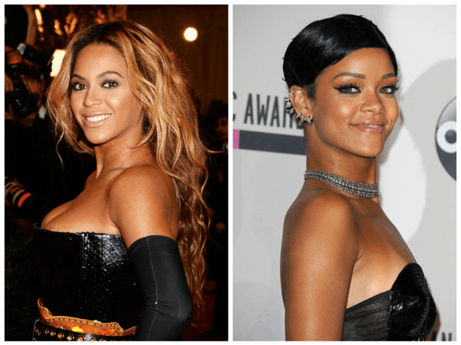 „Scanpix“ nuotr./Beyonce (kairėje) ir Rihanna