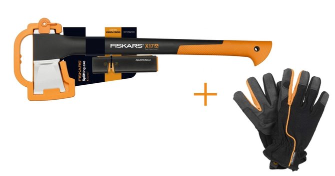 Gamintojų nuotr. /FISKARS Kirvis skaldiklis X17  kartu su  Xsharp galąstuvu