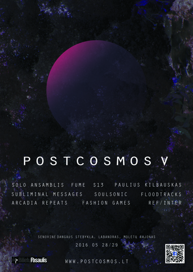 „POSTCOSMOS“ renginio plakatas