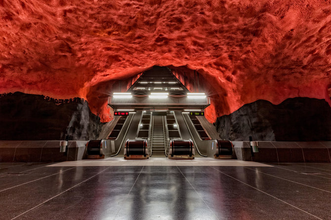 Vida Press nuotr./Stokholmo metro / Švedija