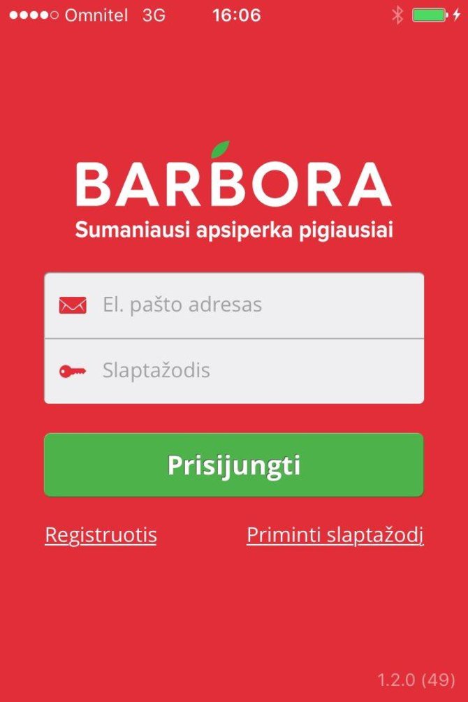 „Barbora“ mobilioji programėlė 