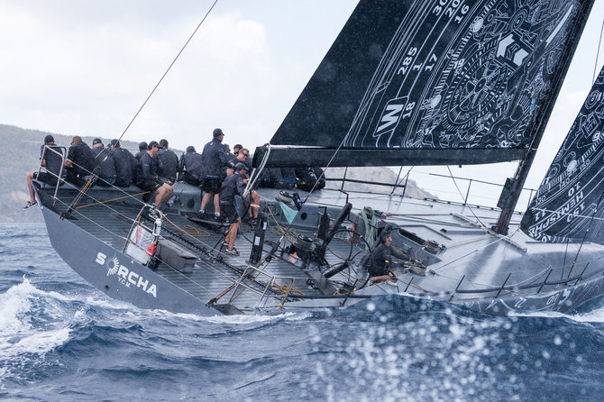 Christophe Jouany nuotr./„Sorcha“ jachta – „Ambersail 2“ konkurentai, pirmą dieną „Les Voiles de St. Barth“ regatoje užėmę pirmąją vietą