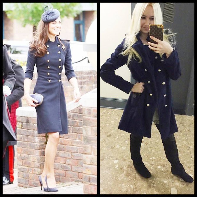 Asmeninio albumo nuotr./Simona Milinytė ir jos paltas primenantis Kate Middleton pamėgtą drabužį