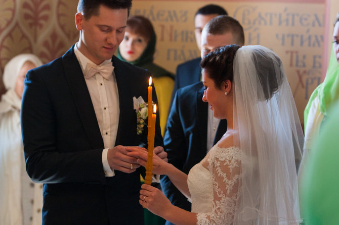Algirdo Venskaus nuotr./Dmitrijaus Popovo ir Valerijos Goncharovos vestuvių akimirka