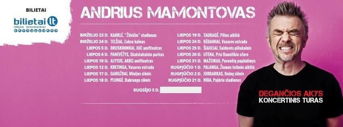 Andriaus Mamontovos koncertinio turo „Degančios akys“ datos