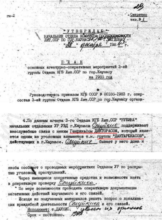 „Mafijos kronikos“ nuotr./KGB agentai nemokėjo teisingai užrašyti H.Daktaro pavardės – dokumentuose vadino jį „Diktoru“.