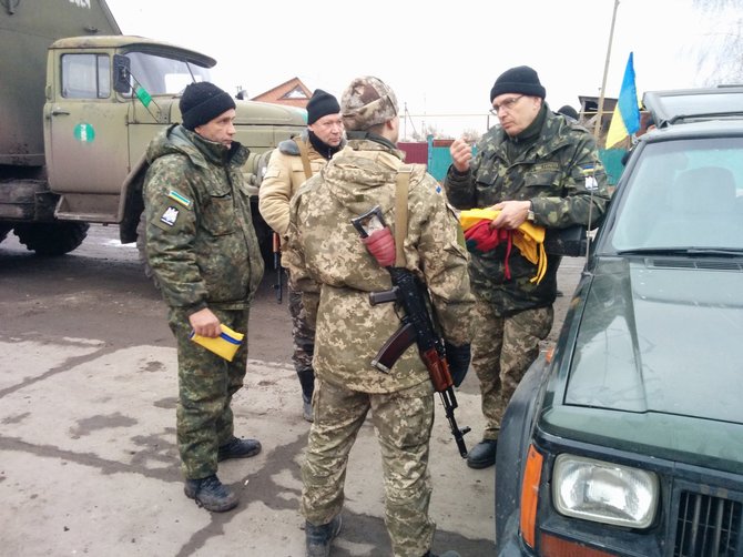 Dovydas Pancerovas nuotr./Lietuvių paramą gavę Ukrainos kariai, kurie dislokuoti šalia Rusijos sienos