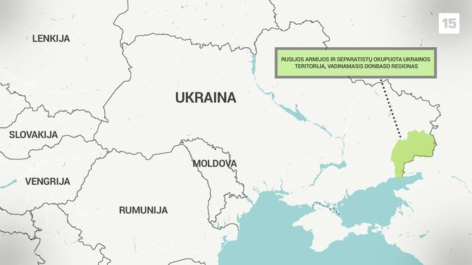 Rusijos armijos ir separatistų okupuota Ukrainos teritorija